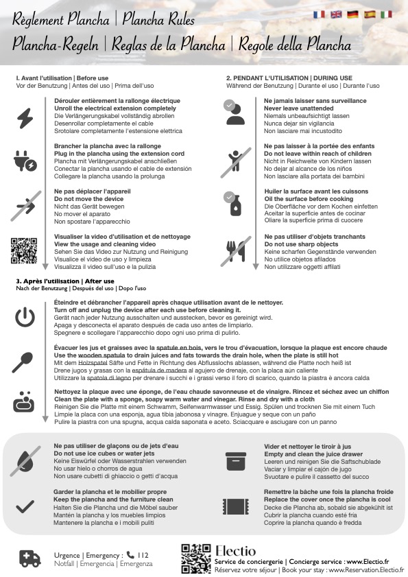 Guide d'utilisation de la plancha pour location saisonnière pdf gratuit